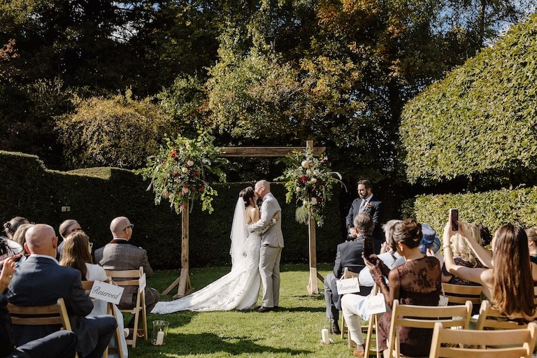 Outdoor ceremony at Owlpen Manor